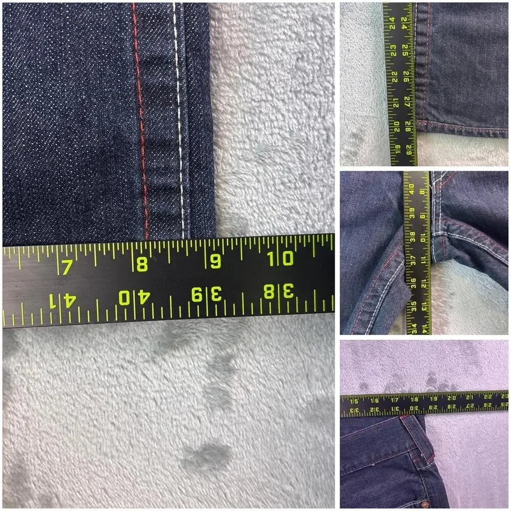 Vintage True Religion Straight Horseshoe Pocket Dark Wash Denim Jeans Mens Sz 34